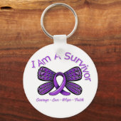 Gewalt im Inland Schmetterling Ich bin ein Überleb Schlüsselanhänger (Vorderseite)