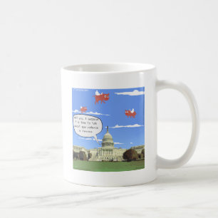 Gewalt im Kongress und in der Schusswaffe Kaffeetasse