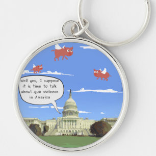 Gewalt im Kongress und in der Schusswaffe Schlüsselanhänger