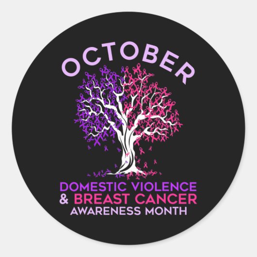 Gewalt und Brustkrebs Runder Aufkleber (Vorderseite)