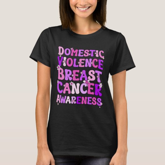 Gewalt und Brustkrebs T-Shirt (Vorderseite)