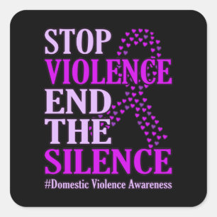 Gewalt unterbinden Unterstützung der Gewalt im Inl Quadratischer Aufkleber