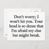 Gewalt verhindern: Geh weg und ich werde dich nich Postkarte (Vorne/Hinten)