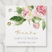 GEWALTIGE BLUSH FLORAL PEONY WATERCOLOR WEDDANKS GESCHENKANHÄNGER (Vorderseite)