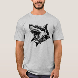 Gewaltiger Hai-Weißer Hai-Vektor-Art  T-Shirt