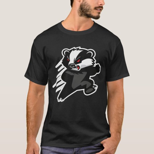 Gewaltiger Honigdachs-Angriffsmaskottchen T-Shirt (Vorderseite)