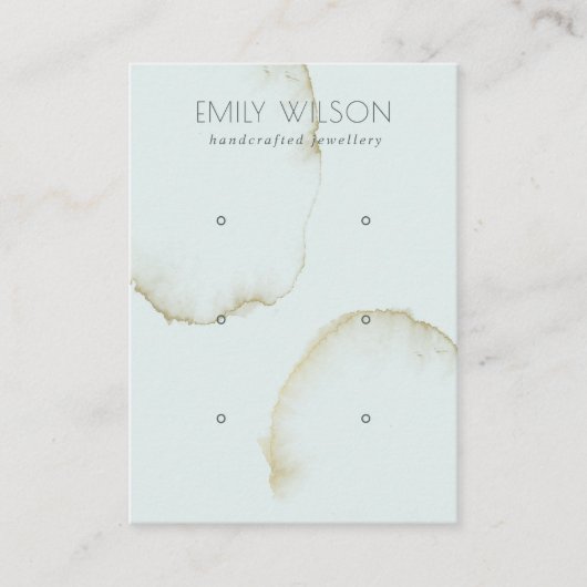 GEWALTIGES AQUA GOLD ABSTRAKT 3 EARRING DISPLAY LO VISITENKARTE (Vorderseite)