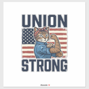 Gewand Starke Katze Arbeiter Patriotisch Vintage-S Aufkleber