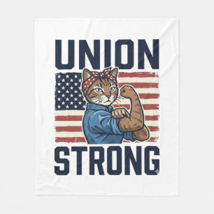Gewand Starke Katze Arbeiter Patriotisch Vintage-S Fleecedecke