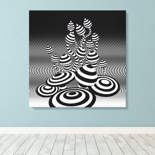 Gewandte Leinwand Kunst Magic Pilze optischer Desi (Insitu (Holzboden))