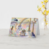 Gewartet an der Rainbow Bridge Karte (Gelbe Blume)