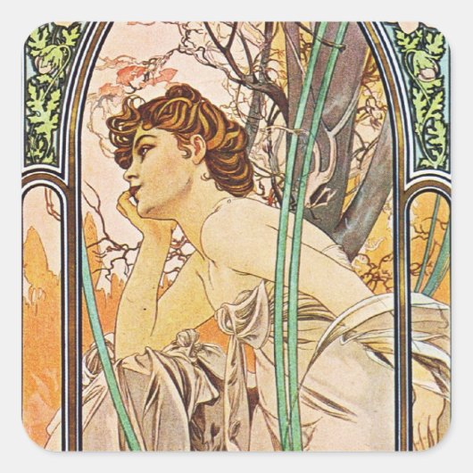 Gewartet Frau Quadratischer Aufkleber (Vorderseite)