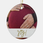 Gewartet für Baby mit Namen und Fälligkeitsdatum W Keramik Ornament (Links)