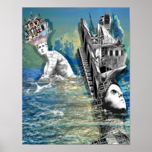 Gewartet für den Flutdruck Poster