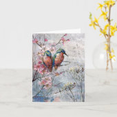 Gewartet für den Oberkeipfervogel Karte (Gelbe Blume)