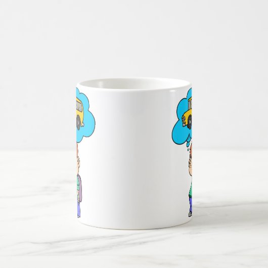 Gewartet für den Schulbus Kaffeetasse (Mittel)