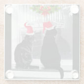 Gewartet für den Weihnachtsmann Glasuntersetzer (Rückseite)