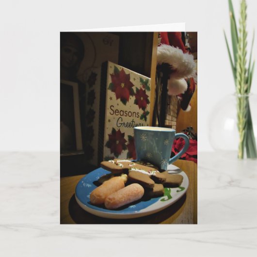 "Gewartet für den Weihnachtsmann..." Weihnachtskar Karte (Vorderseite)