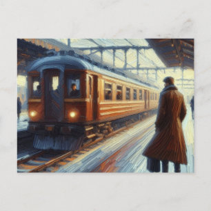 Gewartet für den Zug, Postkarte