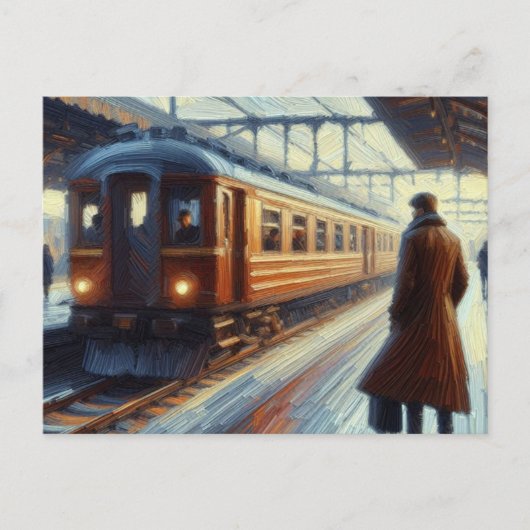 Gewartet für den Zug, Postkarte (Vorderseite)