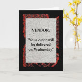 Gewartet für die Paketzustellung am Mittwoch Karte (Gelbe Blume)