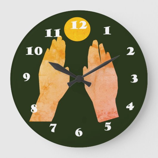 Gewartet für die Sonne II Große Wanduhr (Vorderseite)