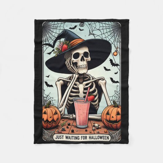 Gewartet für Halloween Skeleton-Hupen Fleecedecke (Vorderseite)