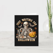 Gewartet für Halloween Skeleton-Kaffeekocher Karte (Vorderseite)