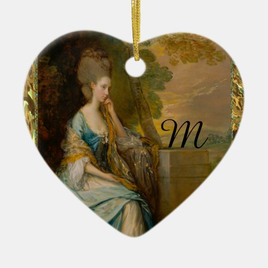 Gewartet für Ihn Monogram Keramik Ornament (Vorne)