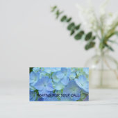 Gewartet für Ihre Call Business Cards Blue Floral Visitenkarte (Stehend Vorderseite)