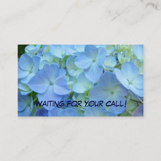 Gewartet für Ihre Call Business Cards Blue Floral Visitenkarte (Vorderseite)