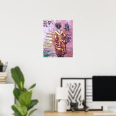 Gewartet für ihre wahre Liebe - Geisha Print Poster (Heimbüro)