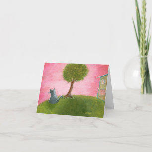 Gewartet für Leckerei Bag Original Art Note Card Feiertagskarte