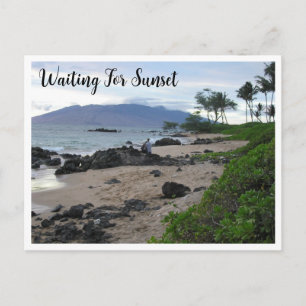 GEWARTET FÜR MAUI SUNSET / BEACH SCENE POSTCARD POSTKARTE