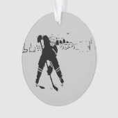 Gewartet für Puck - Hockey Player Ornament (Vorderseite)