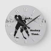 Gewartet für Puck - Hockey Player Runde Wanduhr (Vorderseite)