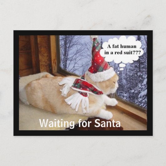 Gewartet für Santa Feiertagspostkarte (Vorderseite)