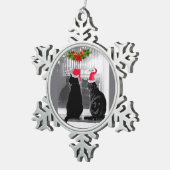 Gewartet für Santa Snowflake Gerahmte Ornamente (Rechts)