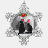 Gewartet für Santa Snowflake Gerahmte Ornamente (Vorderseite)