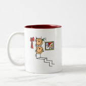 Gewartet für Santa T - Shirt und Geschenke Zweifarbige Tasse (Links)