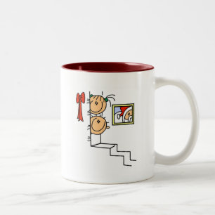 Gewartet für Santa T - Shirt und Geschenke Zweifarbige Tasse