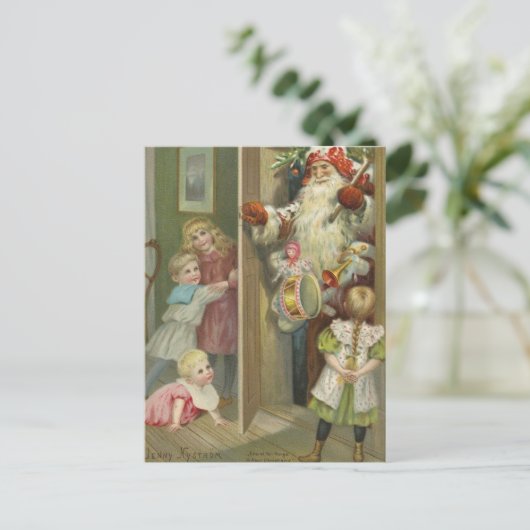 Gewartet für Santa | Weihnachten Postkarte (Stehend Vorderseite)