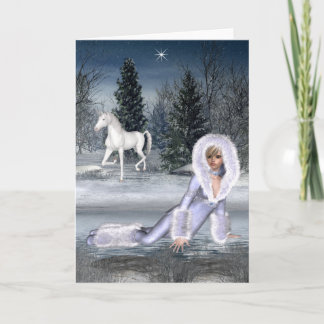 Gewartet für Star - Winter Fantasy Grußkarte Feiertagskarte