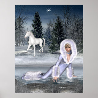 Gewartet für Star - Winter Fantasy Print Poster