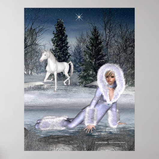 Gewartet für Star - Winter Fantasy Print Poster (Vorne)