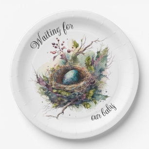 Gewartet für unser Baby Pappteller