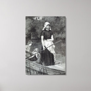 Gewartet für Vater, von 'Leisure Hour', 1888 Leinwanddruck