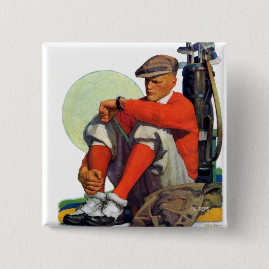 Gewartet Golfer Behalten Button (Vorderseite)