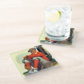 Gewartet Golfer Behalten Glasuntersetzer (Schrägansicht)