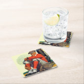 Gewartet Golfer Behalten Rechteckiger Pappuntersetzer (Vor Ort)